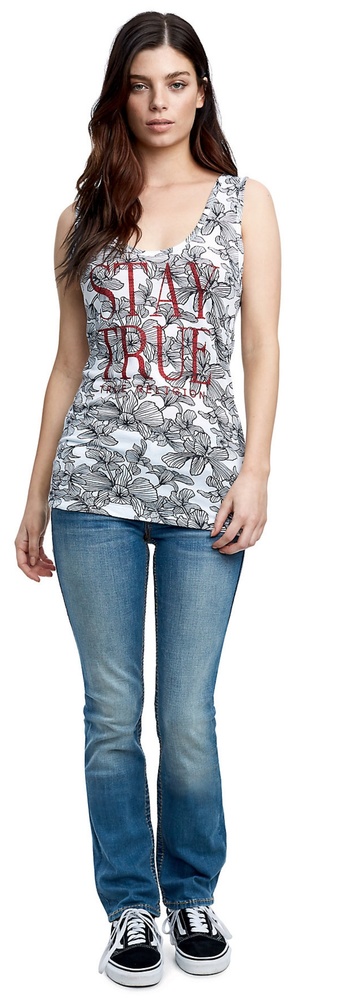 True Religion Womens Big T Straight Leg Jeans